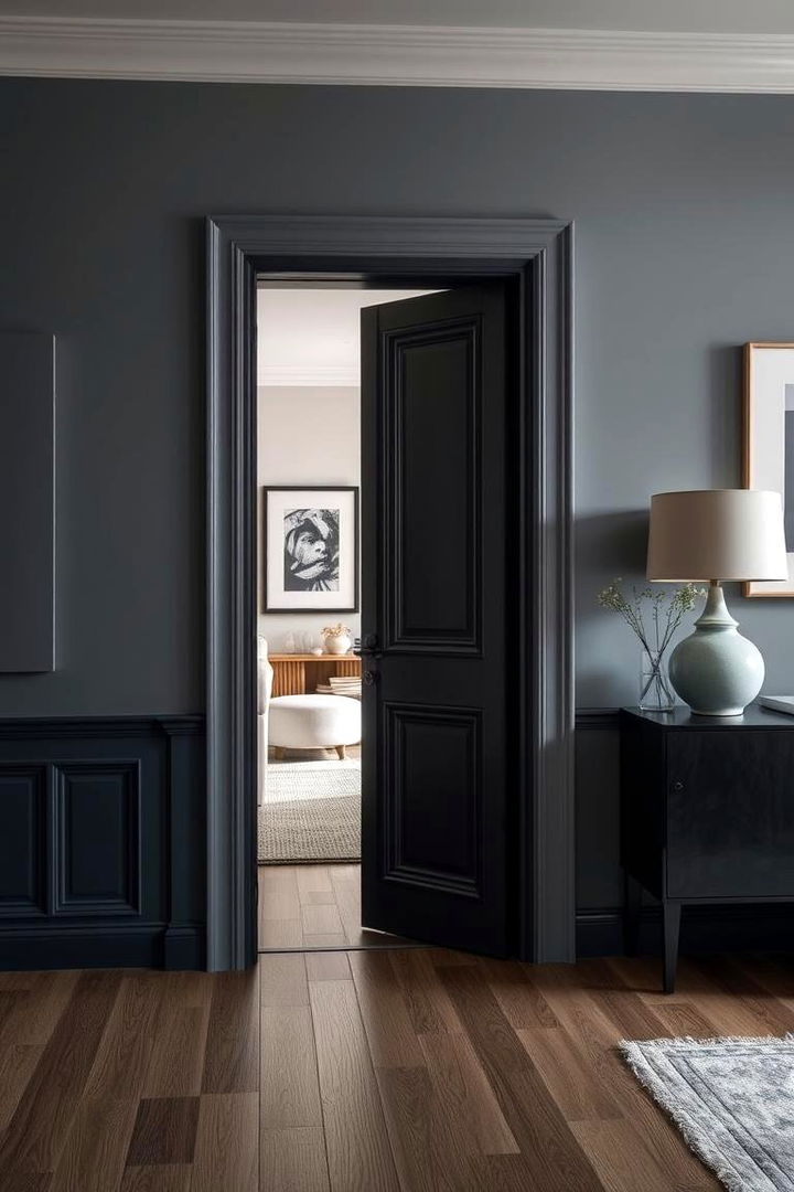 Deep Charcoal Sophistication - 22 Interior Door Color Ideas