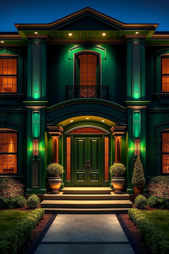 Deep Emerald Drama - 22 Green Exterior House Paint Ideas