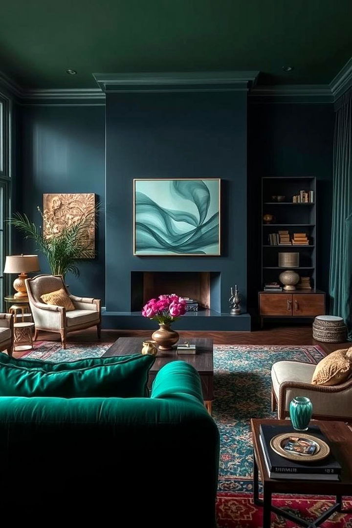 Deep Jewel Tone Statements - 22 Moody Boho Living Room Ideas