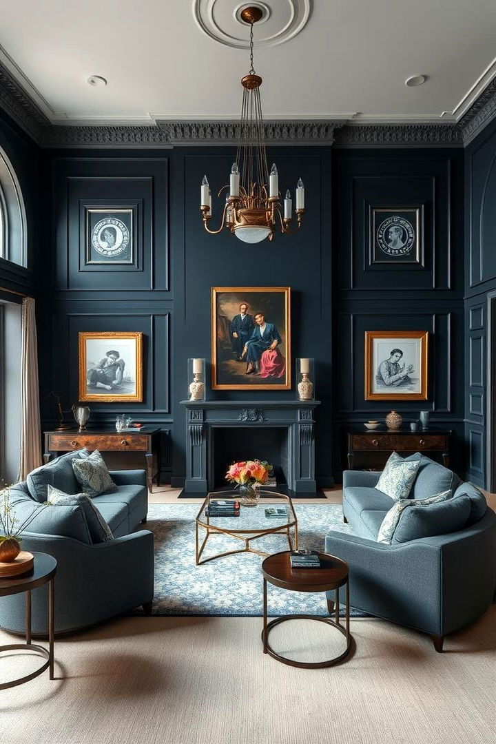 Deep Navy Classic Depth - 22 Living Room Paint Colors
