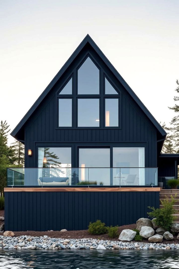 Deep Navy Sophistication - 22 Lake House Exterior Colors Ideas