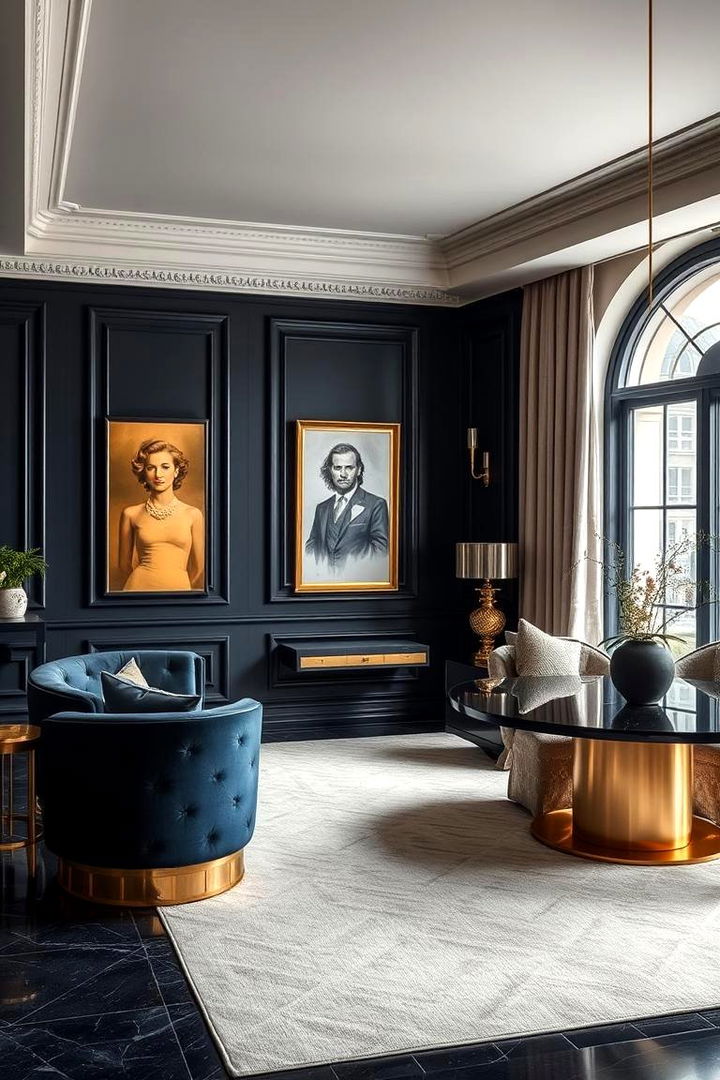 Deep Navy and Gold - 22 Floor and Wall Color Ideas