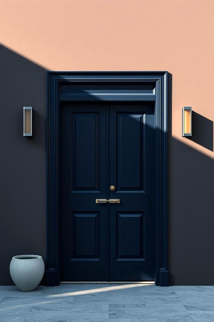 Deep Navy for Modern Flair - 22 Front Door Color Ideas