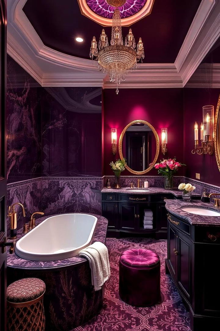 Deep Plum Bathroom for Luxurious Ambiance - 22 Bathroom Color Ideas