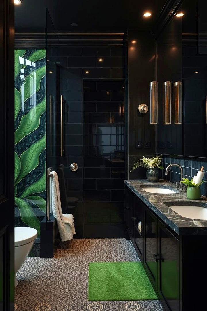 Deep Tones and Fresh Greens - 22 Black and Green Bathroom Ideas
