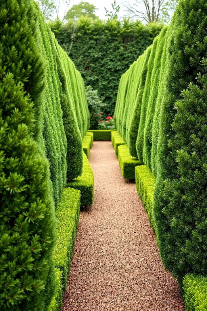 Defined Evergreen Hedge Borders - 22 Front Yard Evergreen Landscaping Ideas