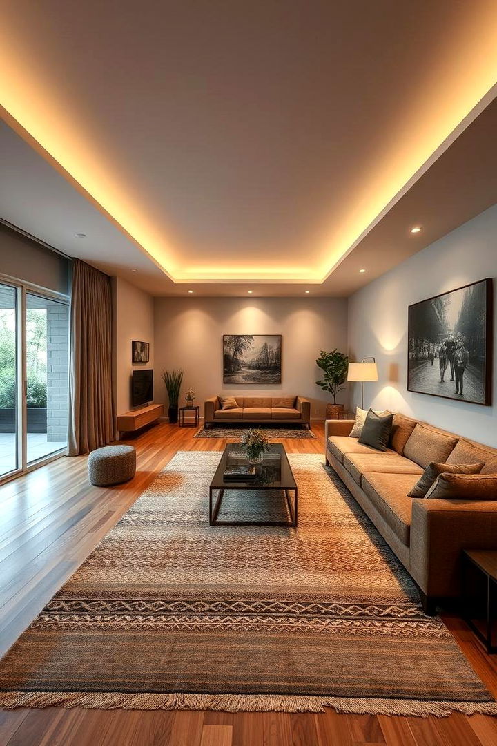 Defined Functional Zones - 22 Long Living Room Ideas