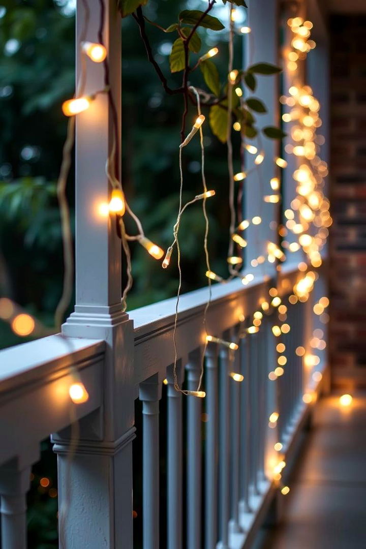 Delicate Fairy Lights - 22 Front Porch Lighting Ideas