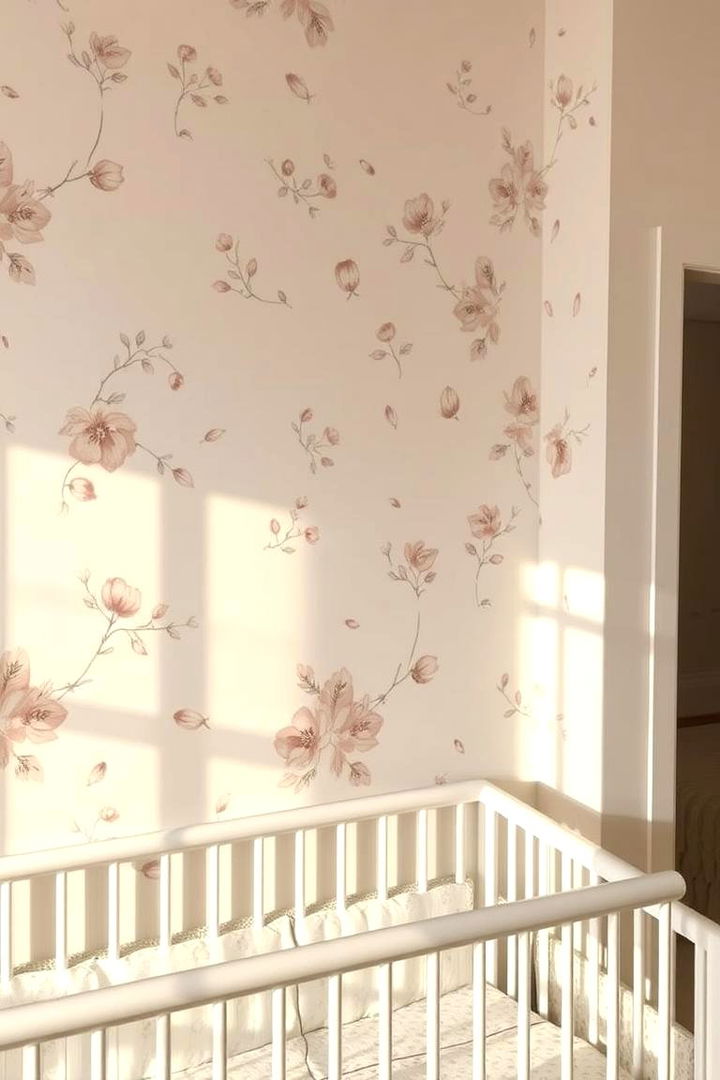 Delicate Floral Accents - 22 Nursery Accent Wall Ideas