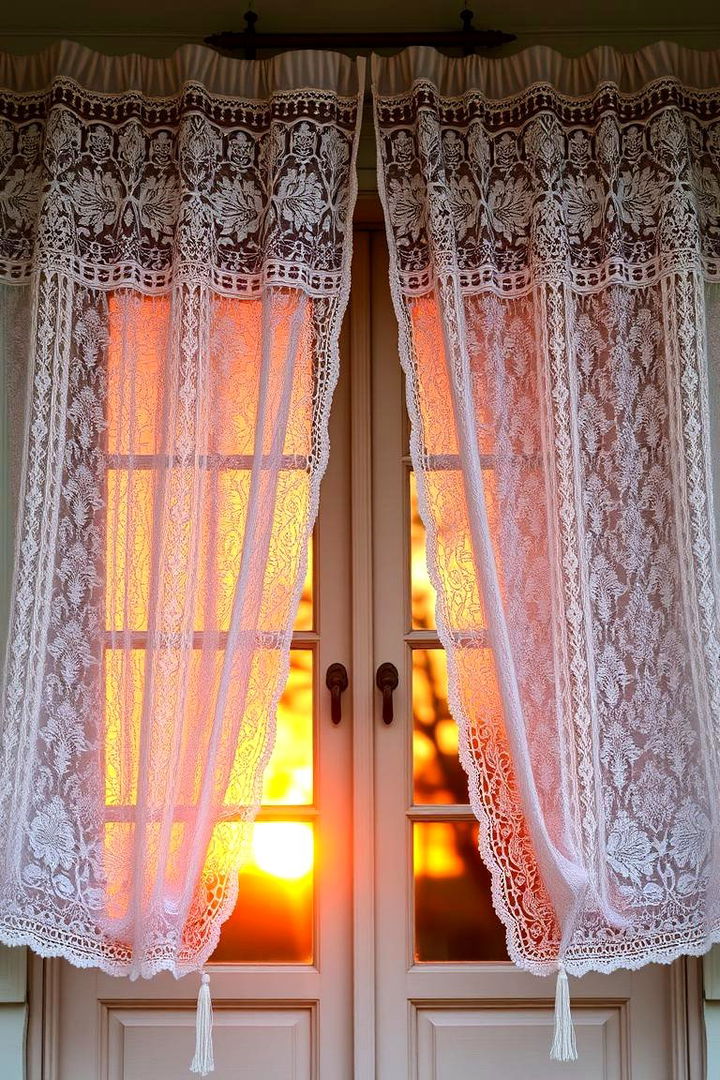 Delicate Lace Curtain Embellishments - 22 Victorian Porch Ideas
