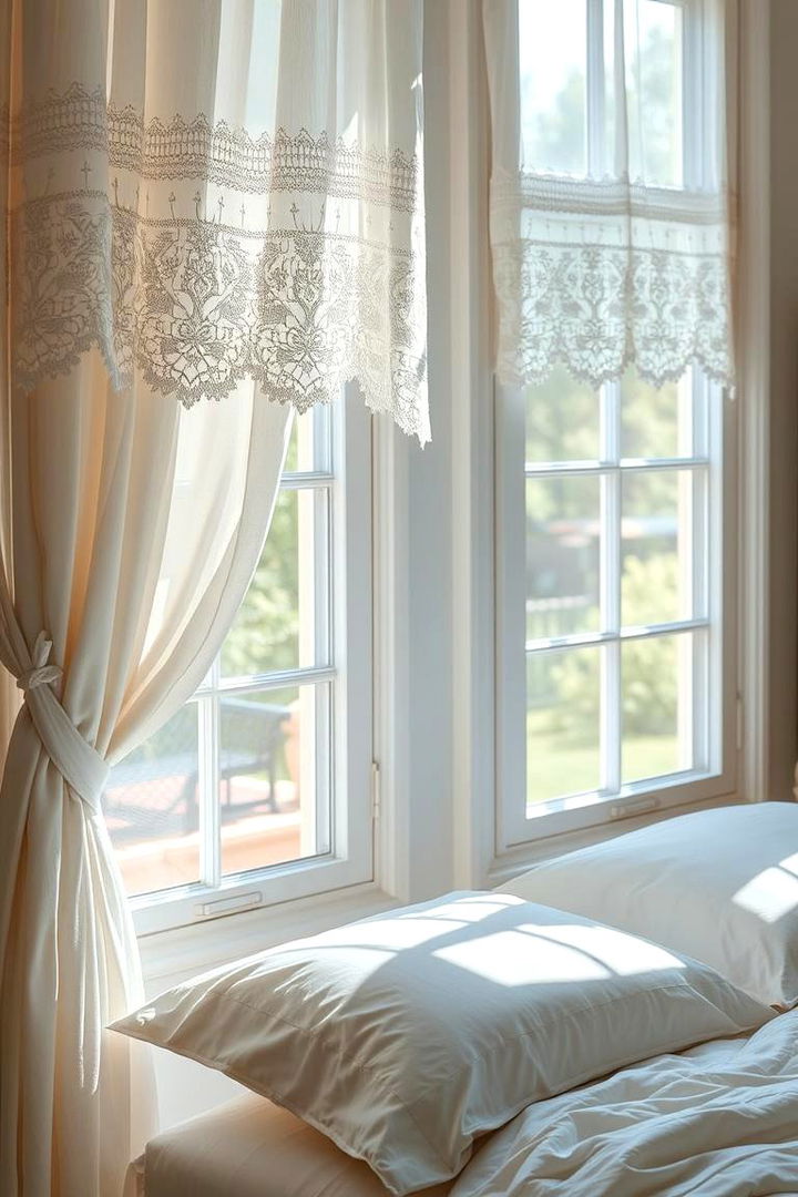 Delicate Lace Detailing - 22 Grandmillennial Style Bedroom Ideas
