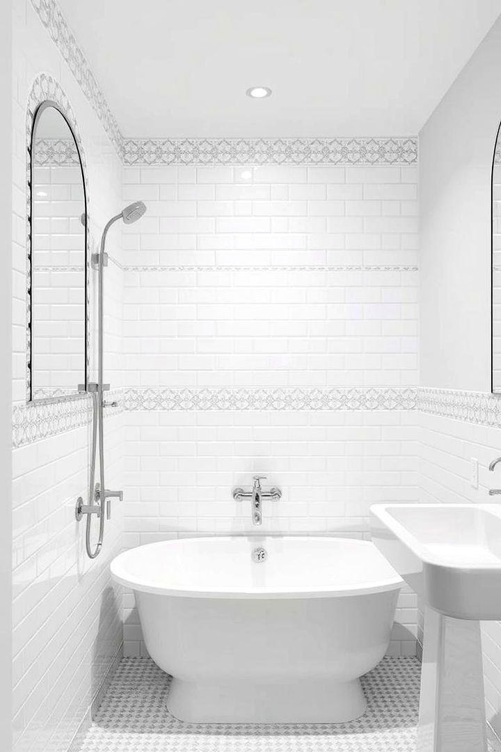 Delicate Tile Designs - 22 Small White Bathroom Ideas
