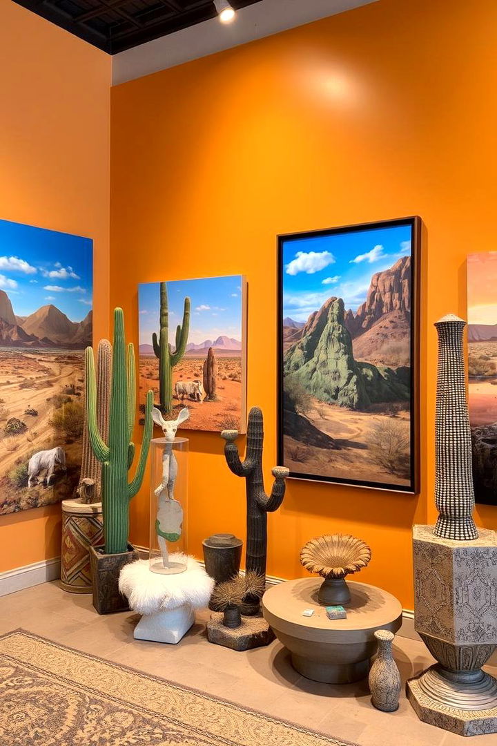 Desert Inspired Art Pieces - 22 Southwestern Living Room Ideas
