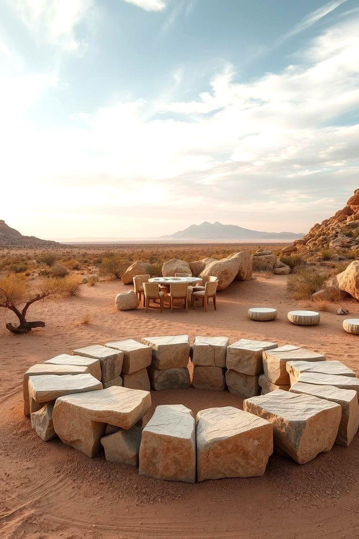 Desert Inspired Stone Pit - 22 Rustic Fire Pit Ideas