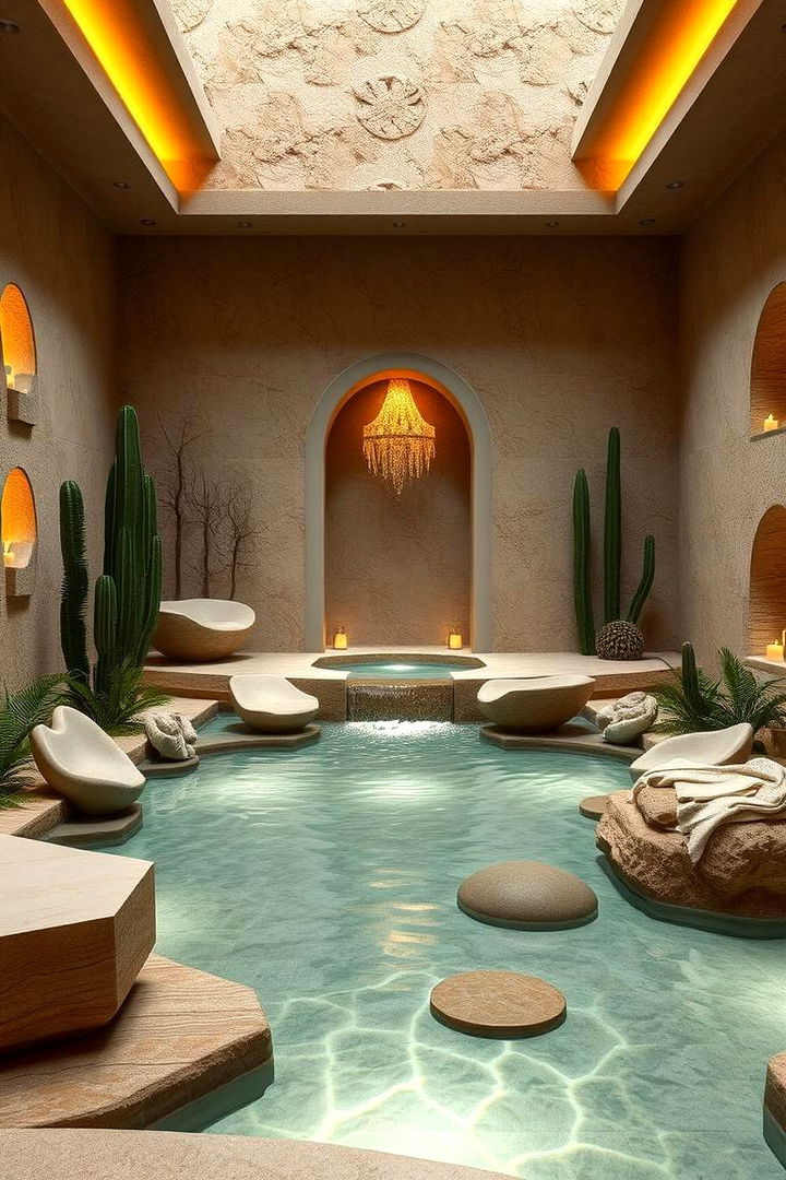 Desert Oasis with Water Features - 22 Desert Themed Room Ideas
