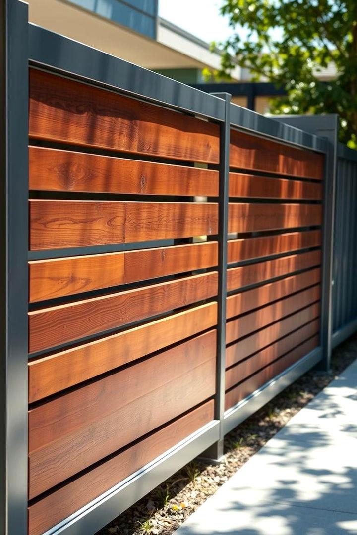 Design Aesthetics Fusion - 22 Metal and Wood Fence