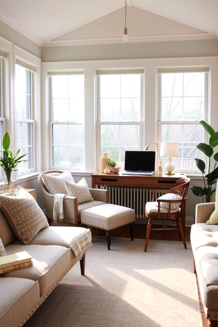 Design a Calm and Productive Zone - 22 Sunroom Office Ideas