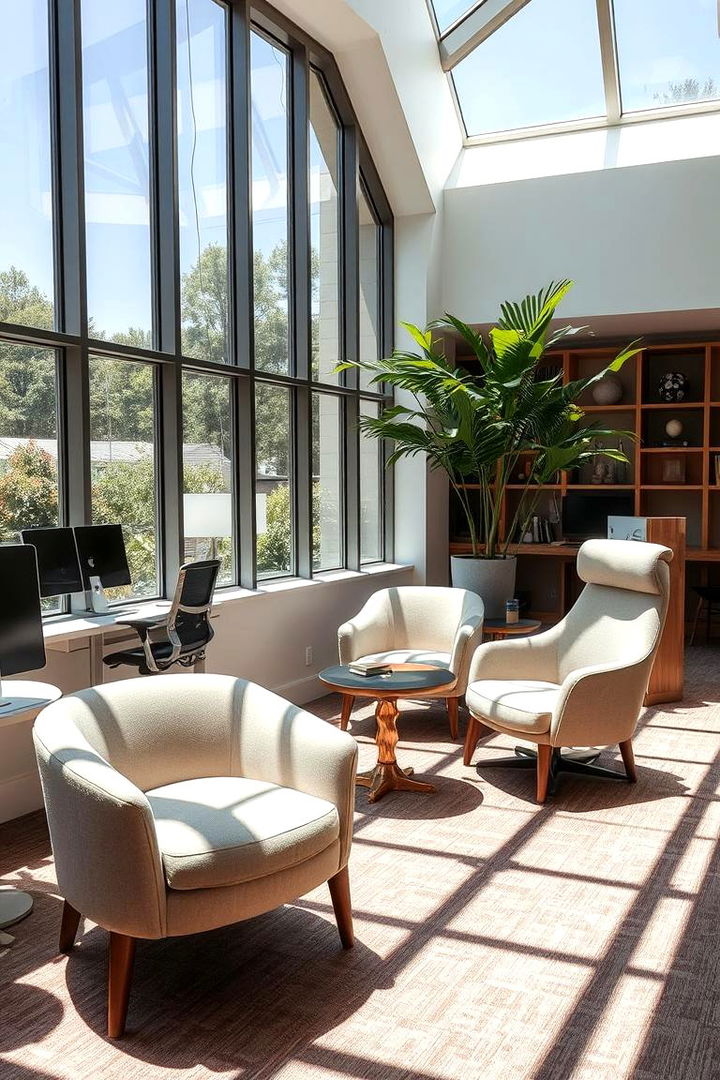 Design with Comfortable Seating - 22 Sunroom Office Ideas