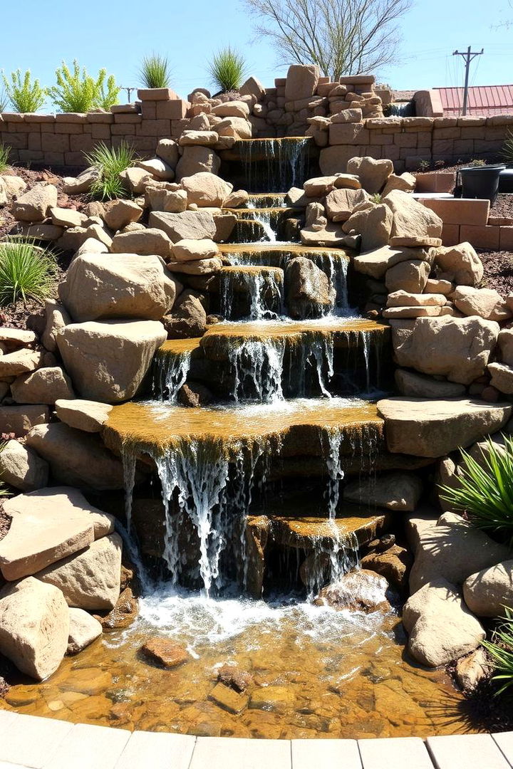 Designed Landscape Waterfall - 22 Backyard Waterfall Ideas