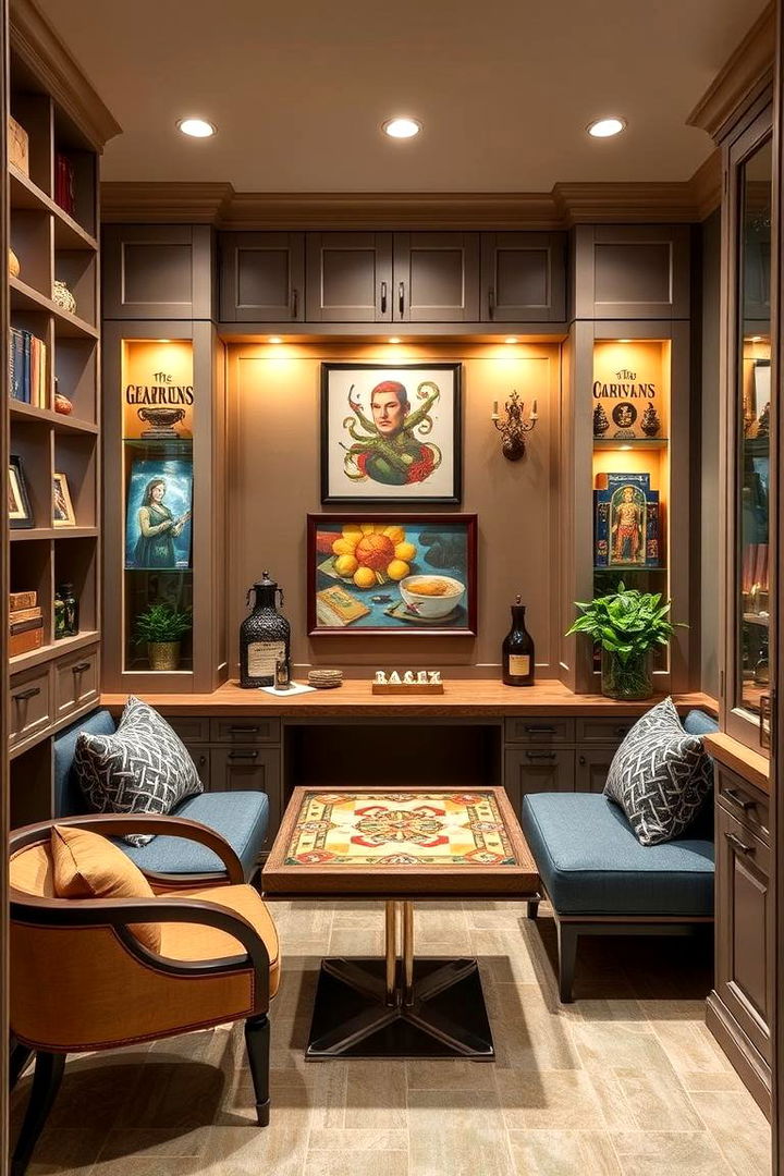 Designer Board Games Nook - 22 Luxury Game Room Ideas