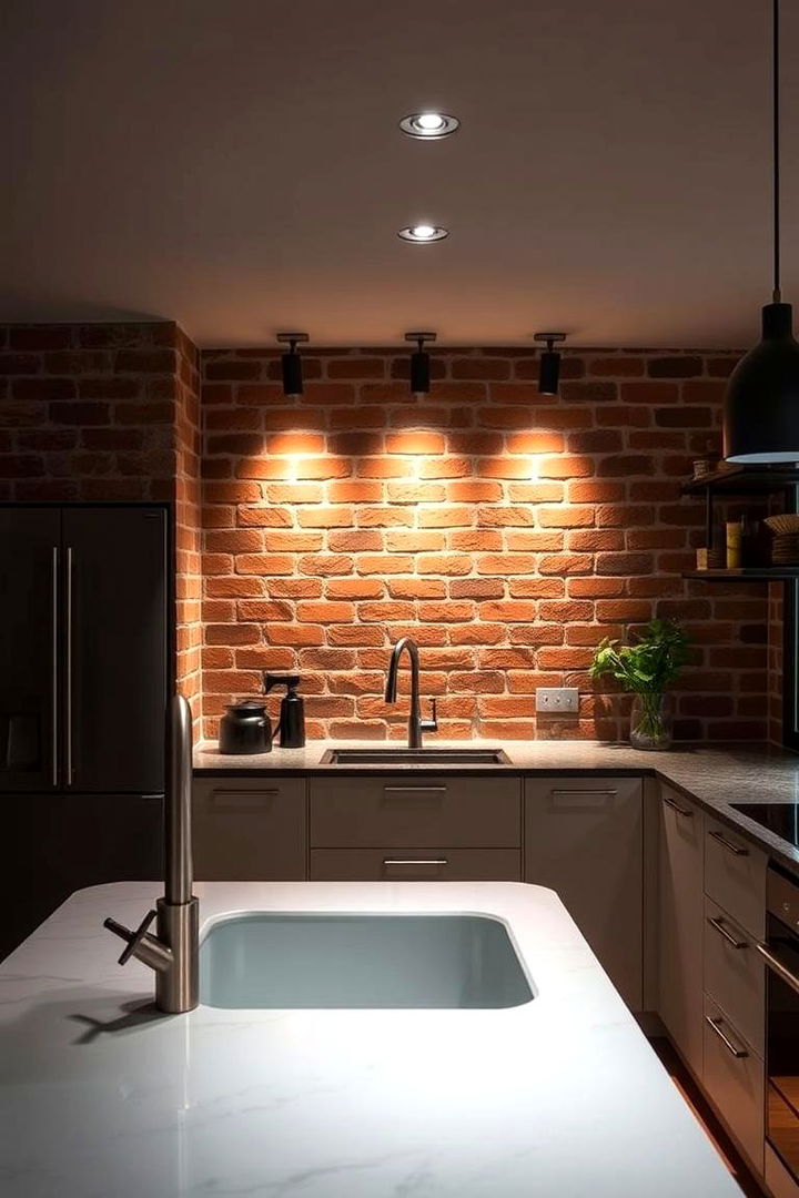 Designer Red Brick Kitchen Lighting - 22 Red Brick Kitchen Ideas