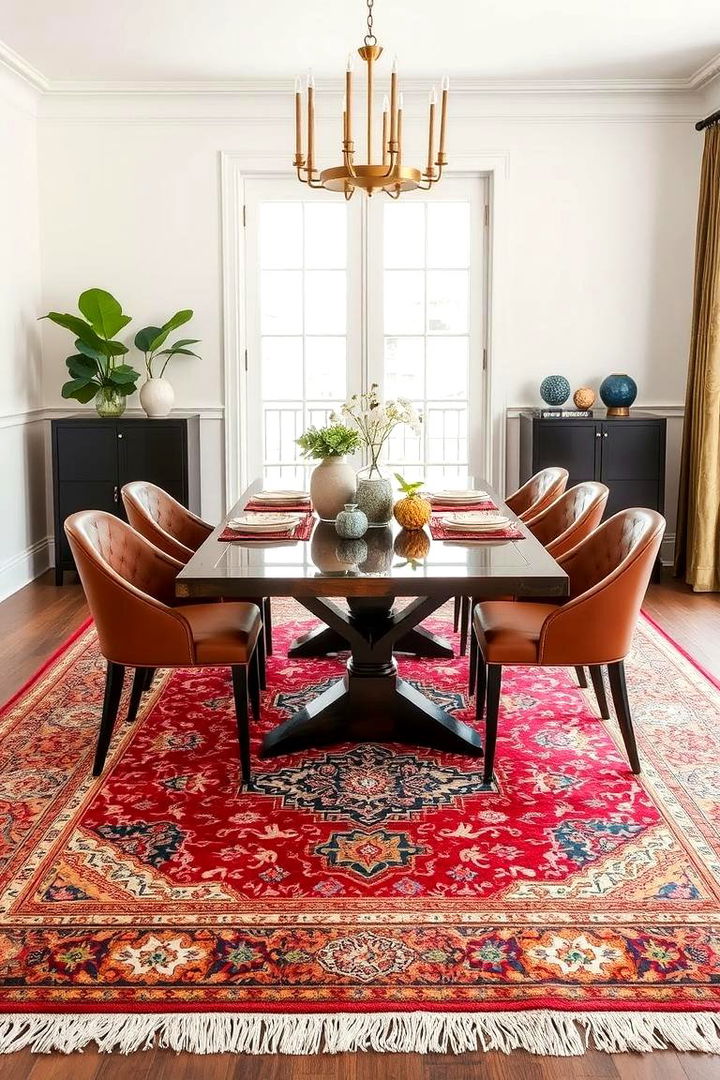 Designer Rug Statements - 22 Colorful Dining Room Ideas