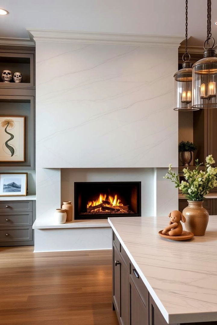 Designer Statement Pieces - 22 Kitchens With Fireplaces