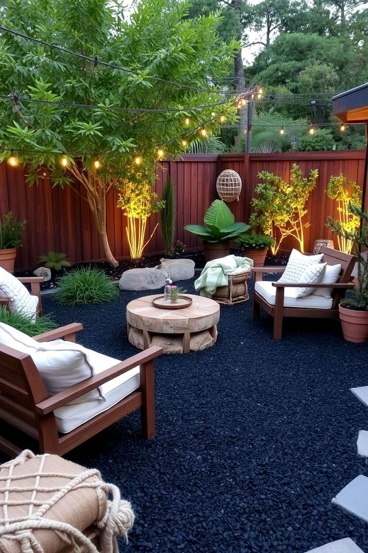 Designing Relaxing Outdoor Retreat Spaces - 22 Black Mulch Landscaping Ideas