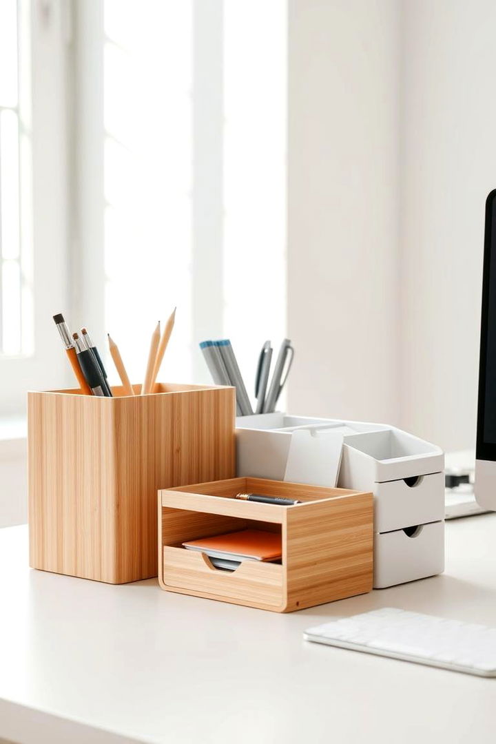 Desk Organizer Trio - 22 Desk Decor Ideas