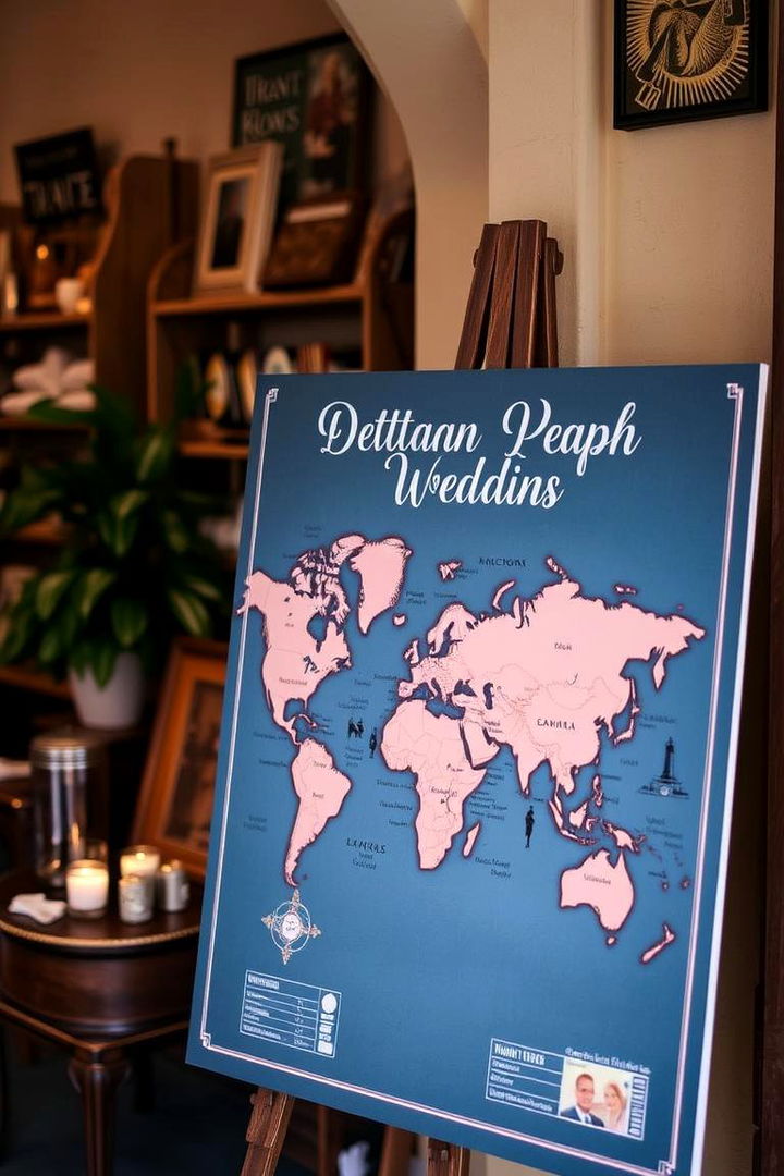 Destination Wedding Map Sign - 22 Wedding Welcome Sign Ideas