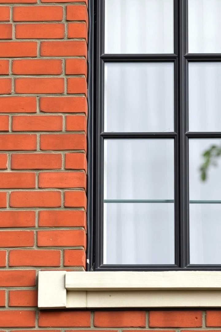 Detailed Black Window Frames - 22 Red Brick House with Black Trim Design Ideas