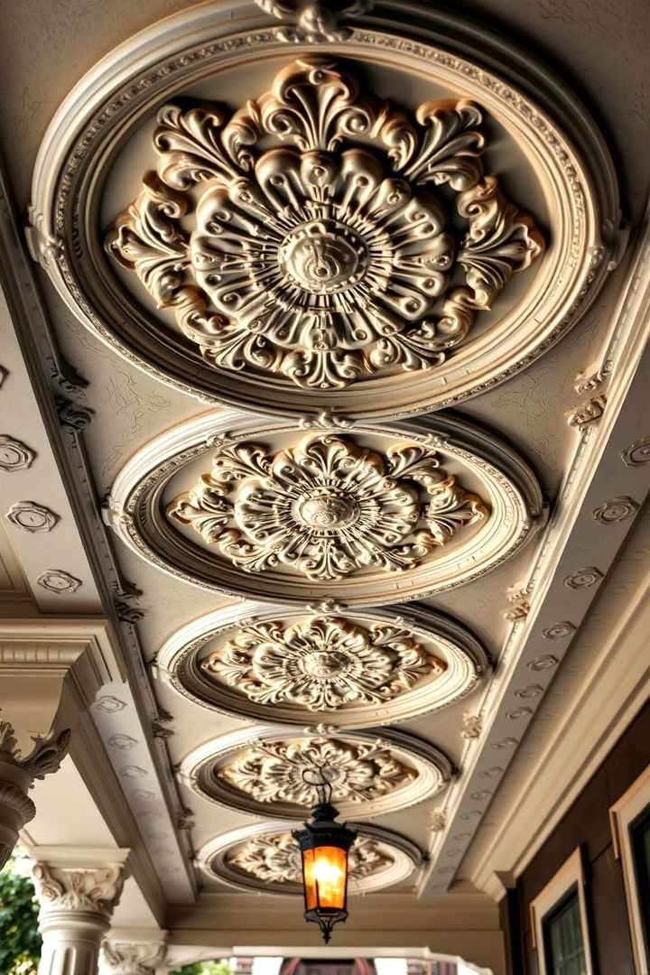 Detailed Ceiling Medallions - 22 Victorian Porch Ideas