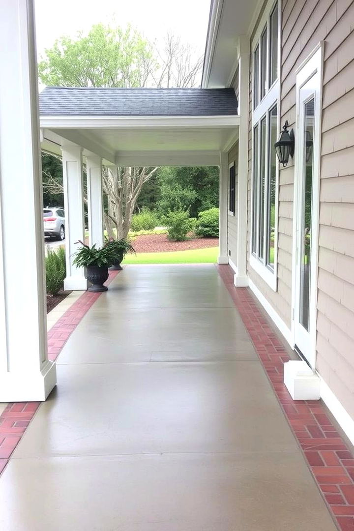 Detailed Decorative Borders - 22 Concrete Porch Ideas