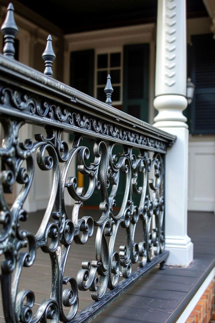 Detailed Wrought Iron Railings - 22 Colonial Front Porch Ideas