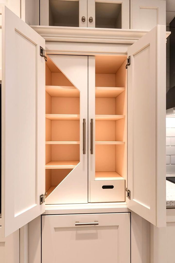 Diagonal Cabinet Doors - 22 Blind Corner Kitchen Cabinet Ideas