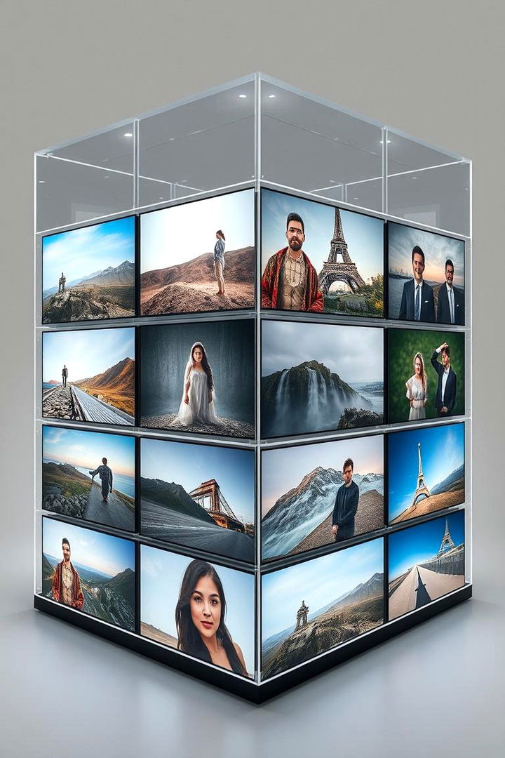 Dimensional Photo Cube Showcase - 22 Photo Display Ideas