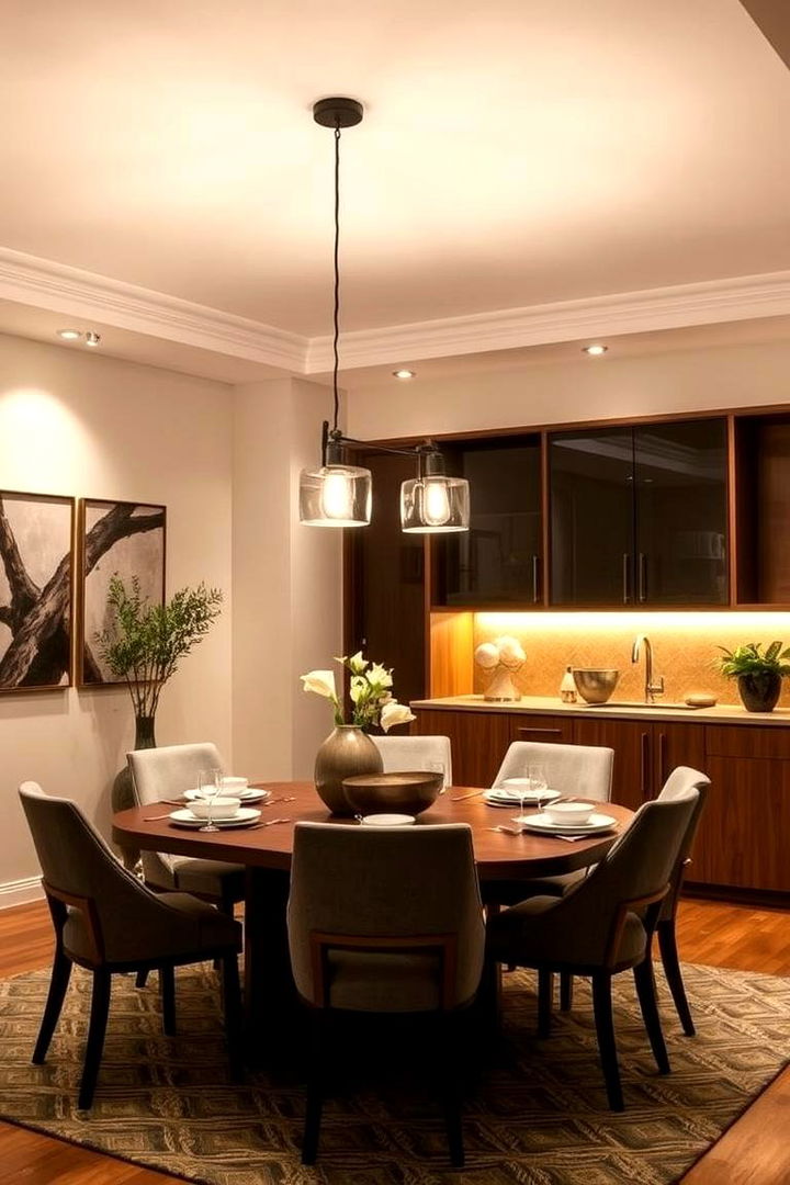Dimmable Fixtures to Control Mood - 22 Small Dining Room Lighting Ideas