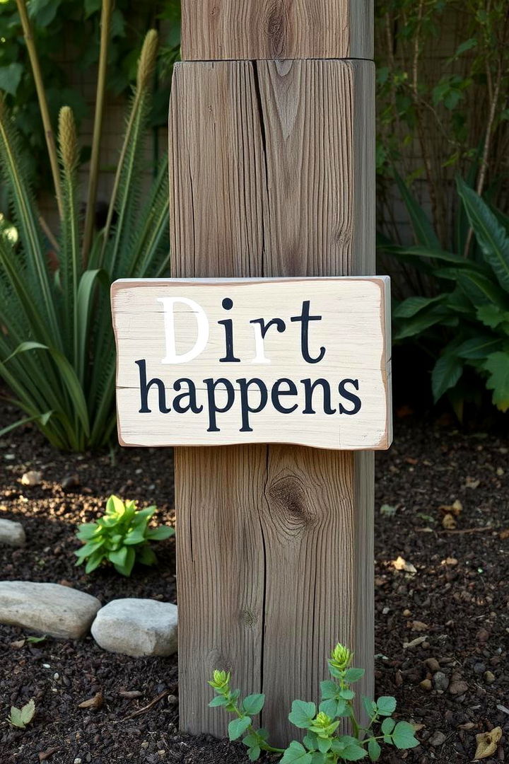 Dirt Happens - 22 Funny Garden Sign Ideas