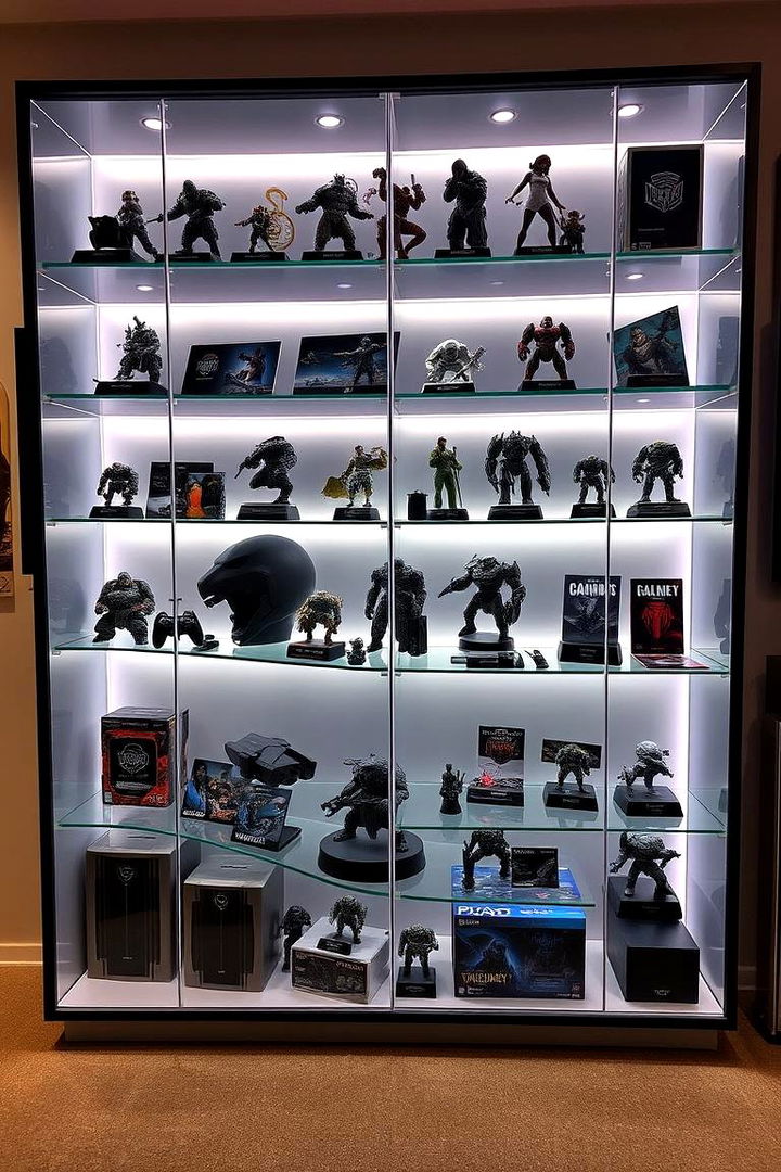 Display Shelf for Gaming Collectibles - 22 Boys Gaming Bedroom Ideas