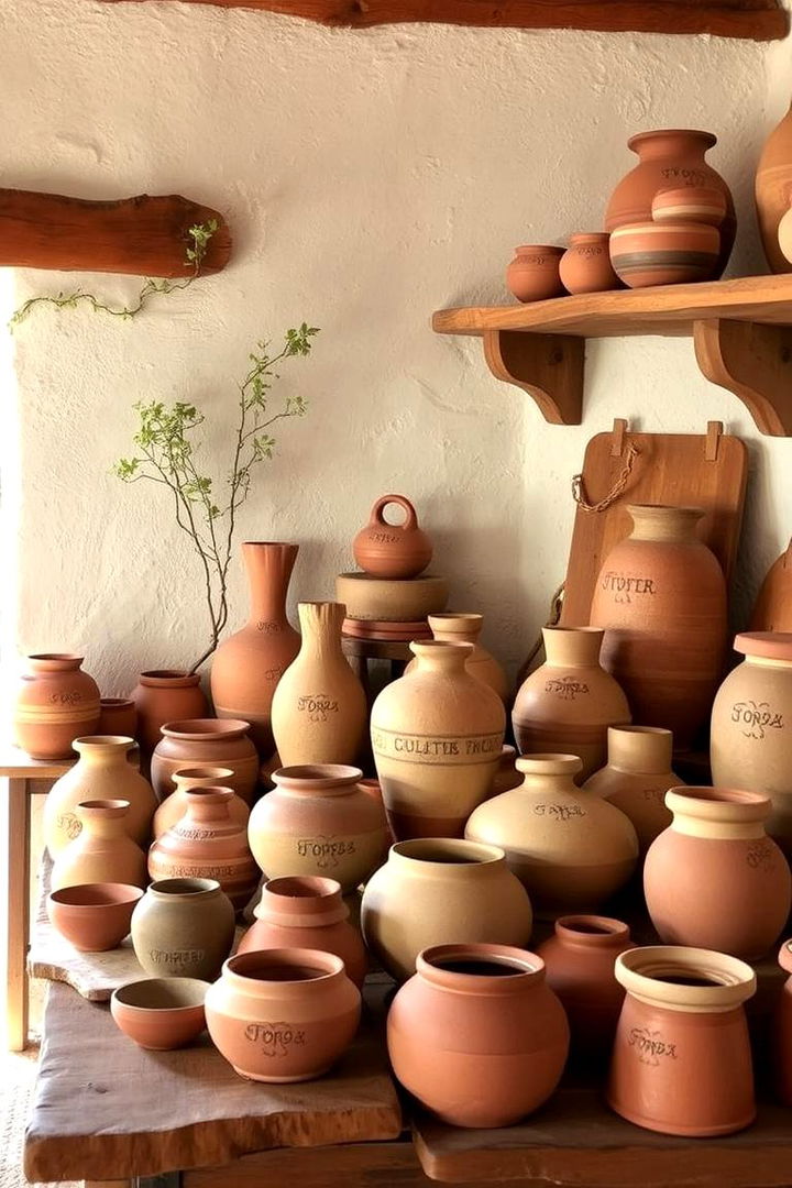 Displaying Primitive Ceramics - 22 Primitive Living Room Ideas