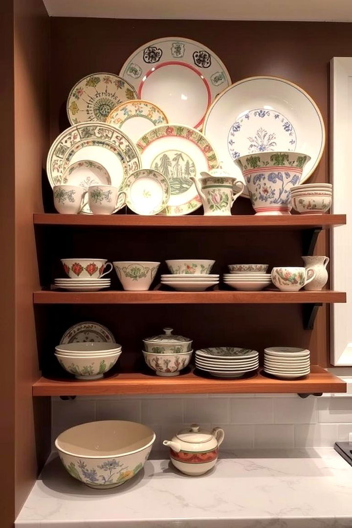 Displaying Unique Dishware - 22 Small Kitchen Ideas on a Budget