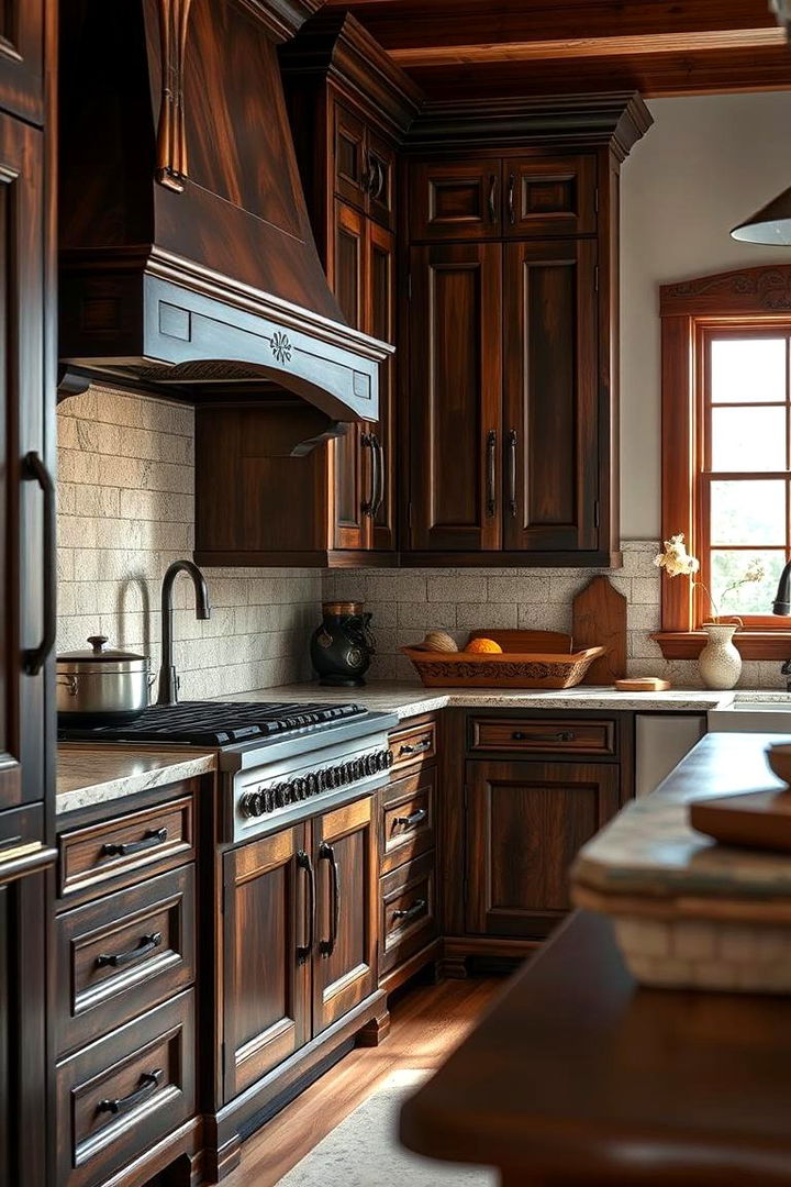 Distinct Craftsmanship - 22 Dark Wood Kitchen Cabinets