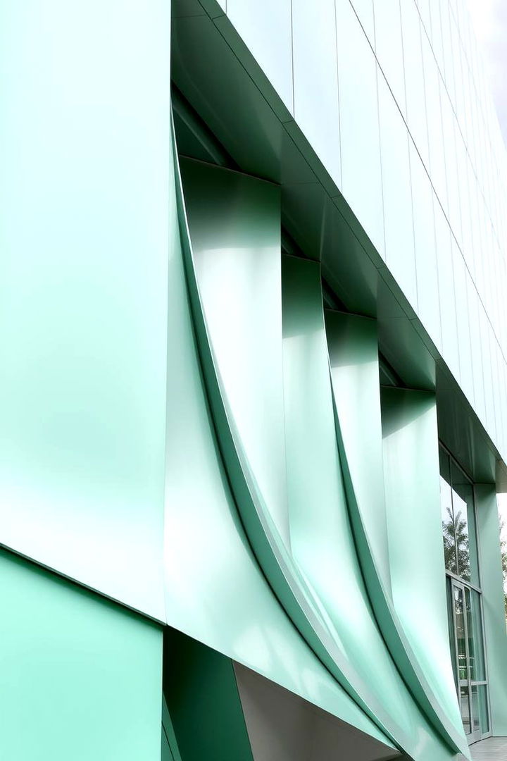 Distinctive Accents with Light Green Metallics - 22 Light Green House Exterior Ideas