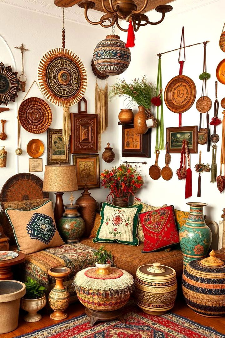Distinctive Cultural Accessories - 22 Boho Living Room Ideas