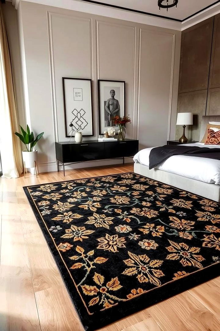 Distinctive Flooring Patterns - 22 Black and Gold Bedroom Ideas