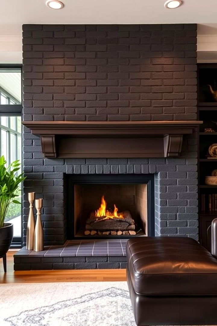 Distinctive Hearth Focus - 22 Black Brick Fireplace Ideas