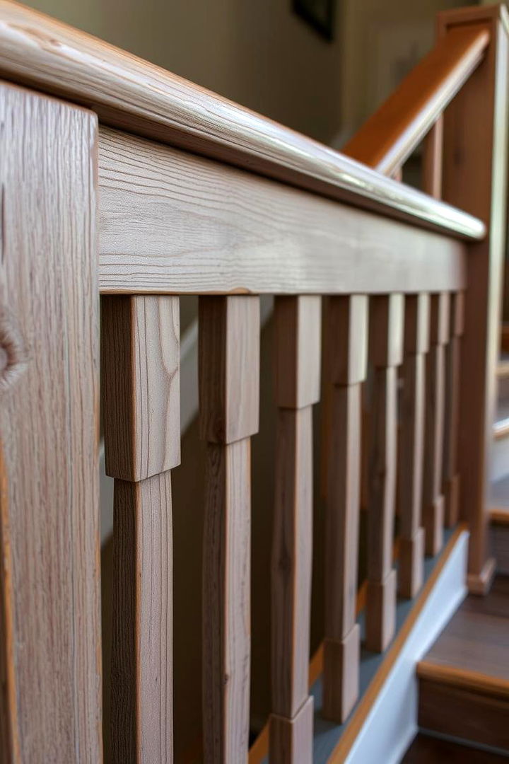 Distressed Finish Elegance - 22 Farmhouse Rustic Stair Railing Ideas