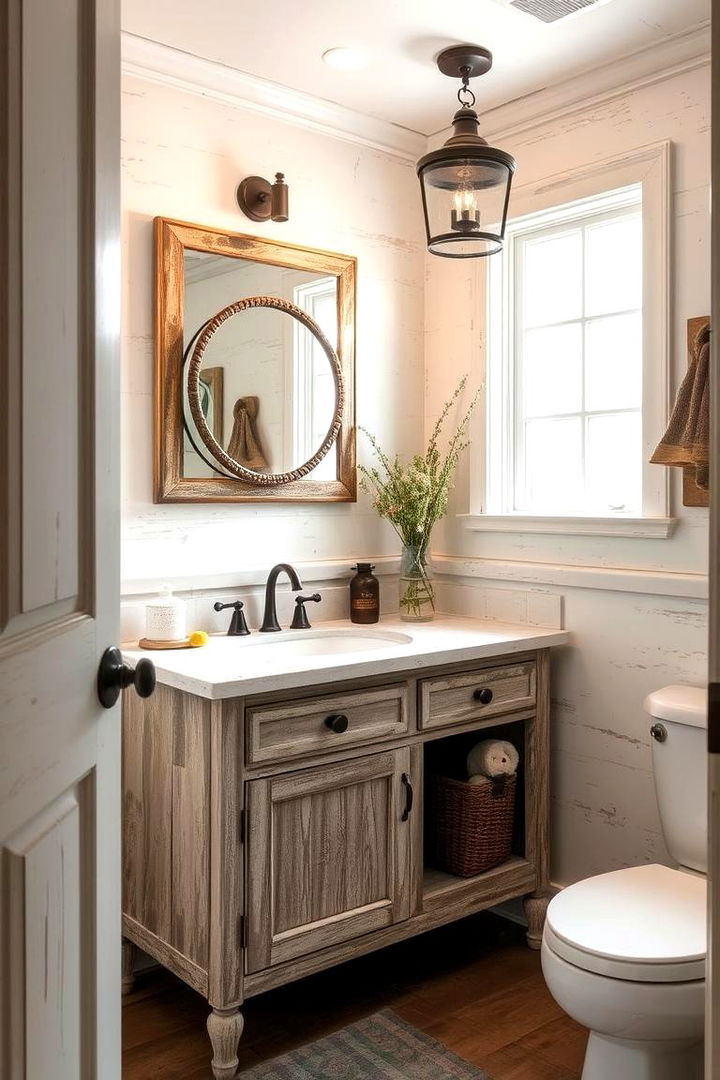 Distressed Finishes Appeal - 22 Farmhouse Bathroom Ideas
