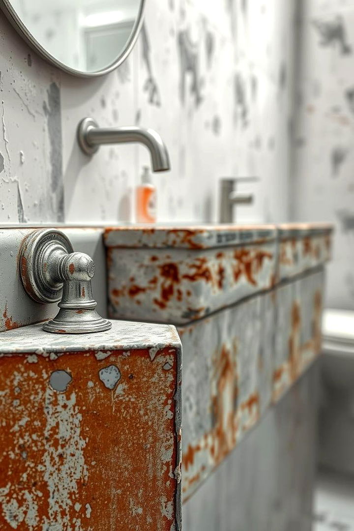 Distressed Finishes for Added Character - 22 Industrial Bathroom Ideas
