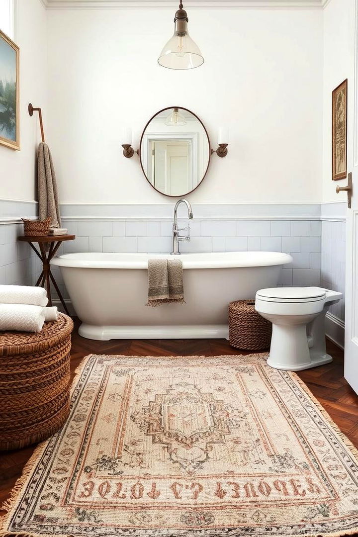 Distressed Handmade Artisanal Flair - 22 Bathroom Rug Ideas